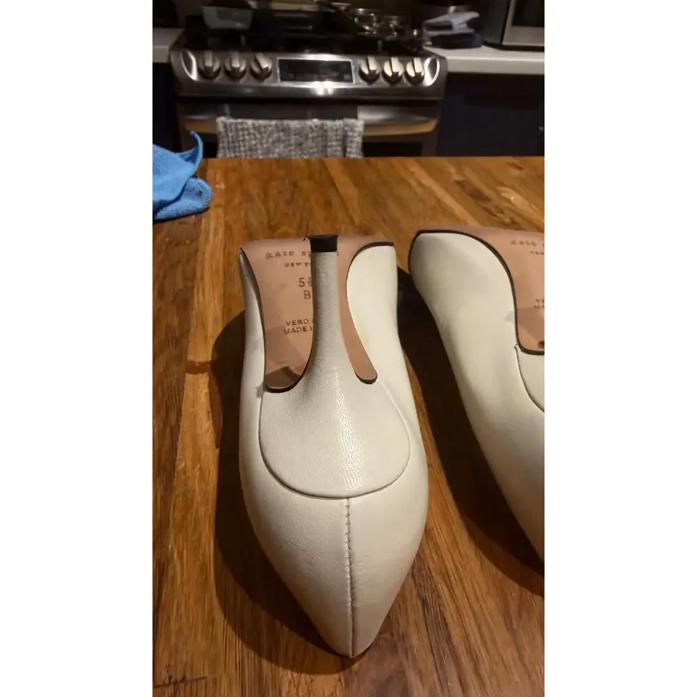 Kate Spade New York Women’s Lilian Pumps Ivory Black Toe Bow Size 5.5